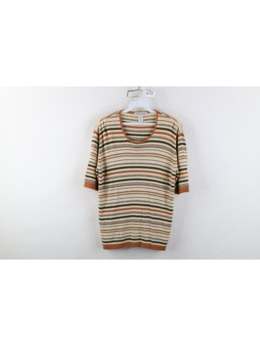 Vintage 90s Streetwear Womens XL Rayon Gabardine Terry Cloth Striped Sweater